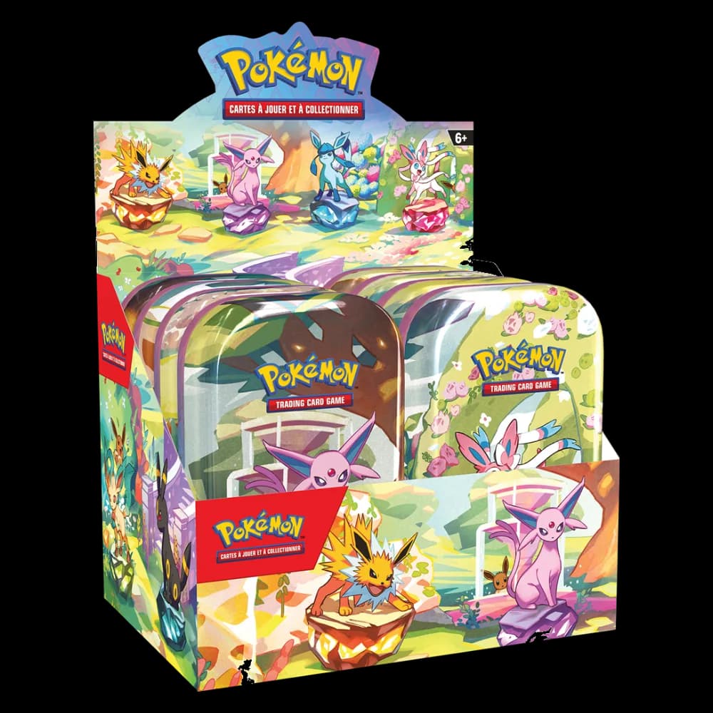 Display de 8 Mini Tins Pokémon EV8.5 Évolutions Prismatiques