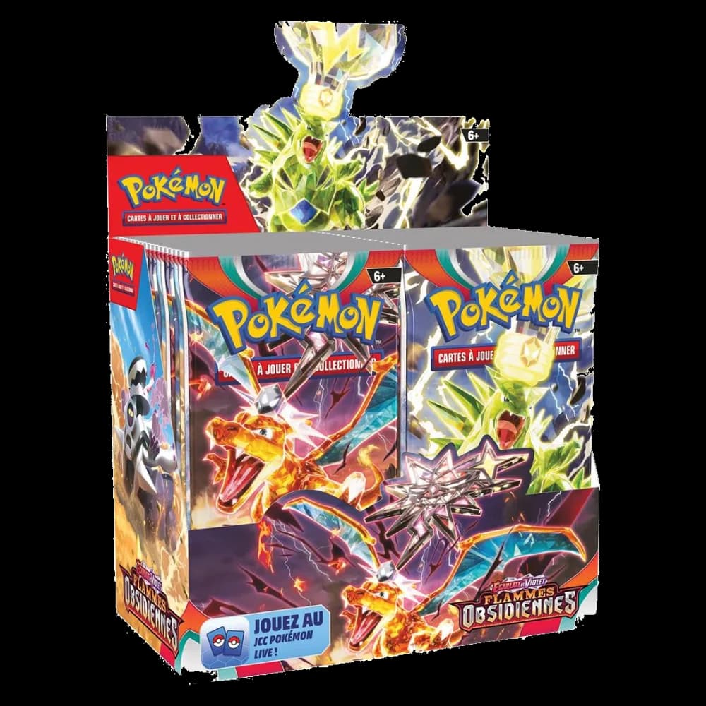 Display Pokémon EV03 Flammes Obsidiennes, boîte scellée de 36 boosters