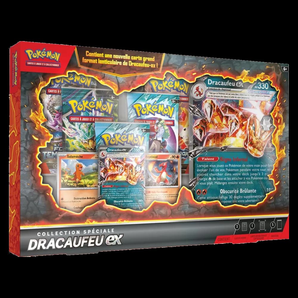Coffret Collection Spéciale Pokémon Dracaufeu-ex avec ses cartes