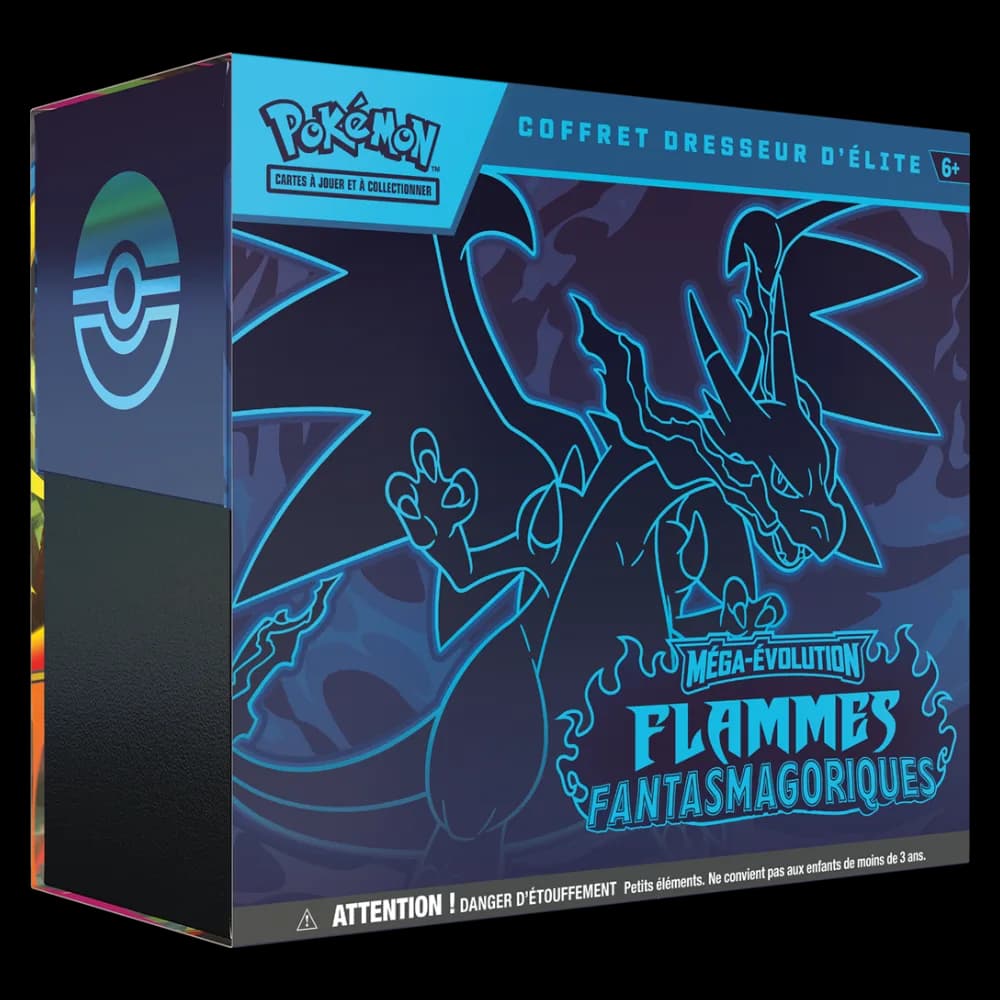 Coffret Dresseur d'Élite (ETB) Pokémon ME02 Flammes Fantasmagoriques avec la carte promo Charbambin