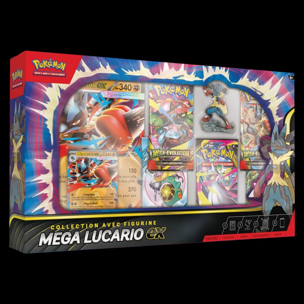 Coffret Collection Figurine Pokémon Méga-Lucario-ex avec figurine