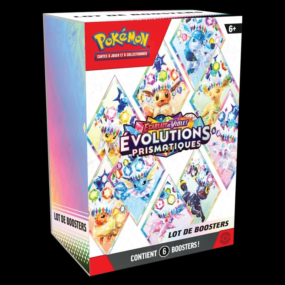 Bundle Pokémon EV8.5 Évolutions Prismatiques, lot de 6 boosters scellés