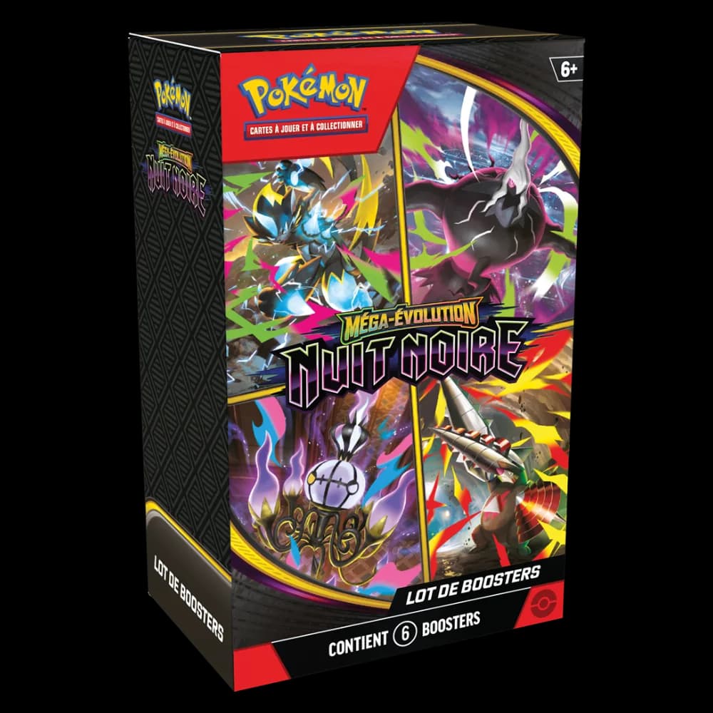 Bundle Pokémon ME05 Nuit Noire, lot de 6 boosters scellés